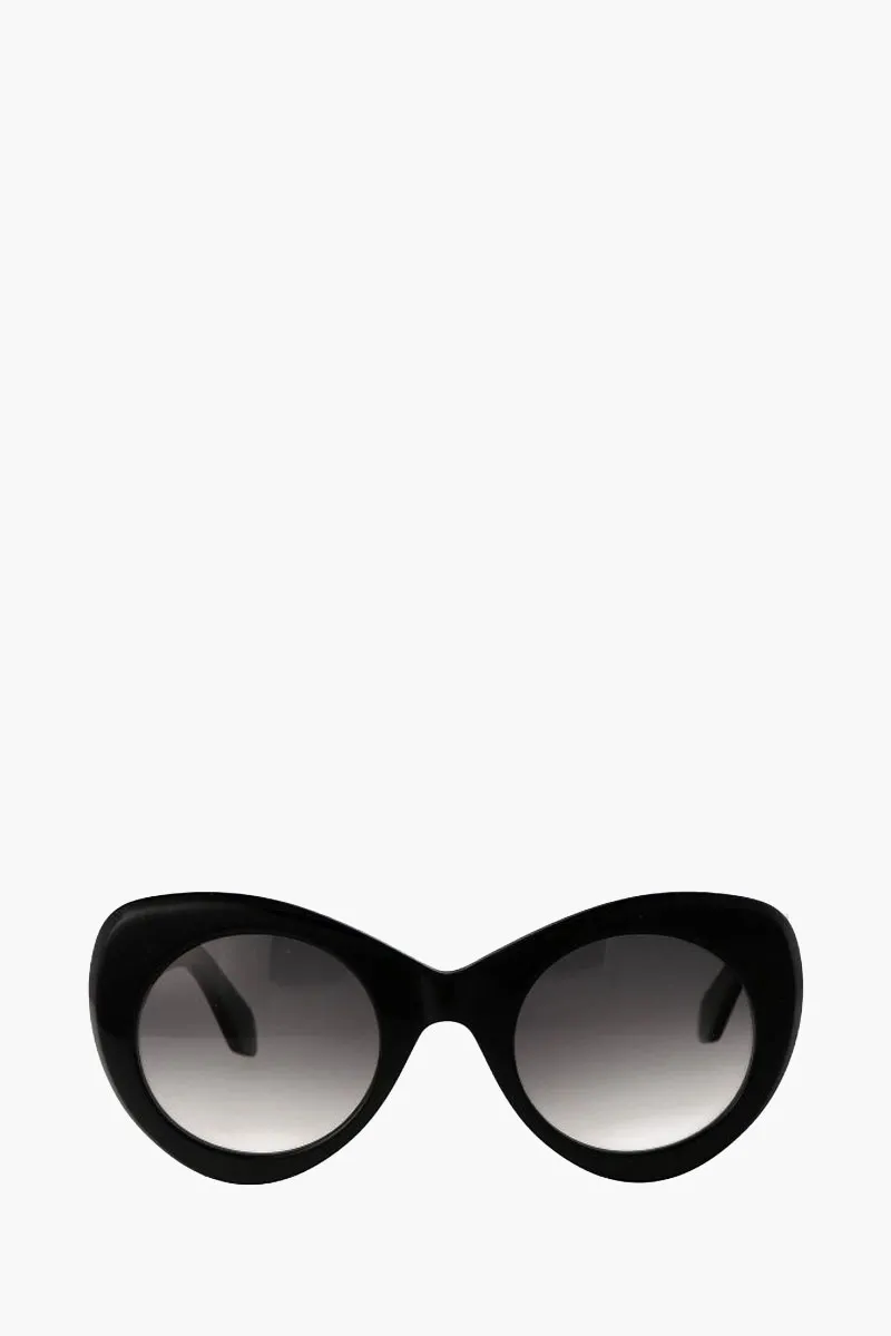 ALAIA Women Round Oversized Shape Sunglasses in Black Acetate 0