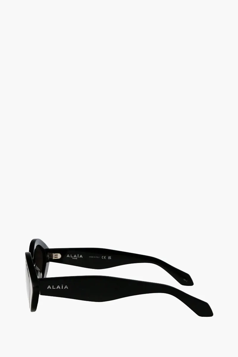 ALAIA Women Cat Eye Shape Sunglasses in Black Grey Acetate 2