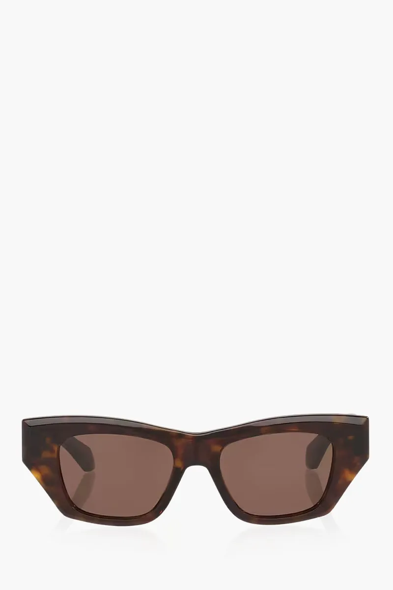 ALAIA Rectangular Sunglasses in Havana/Brown Acetate 0