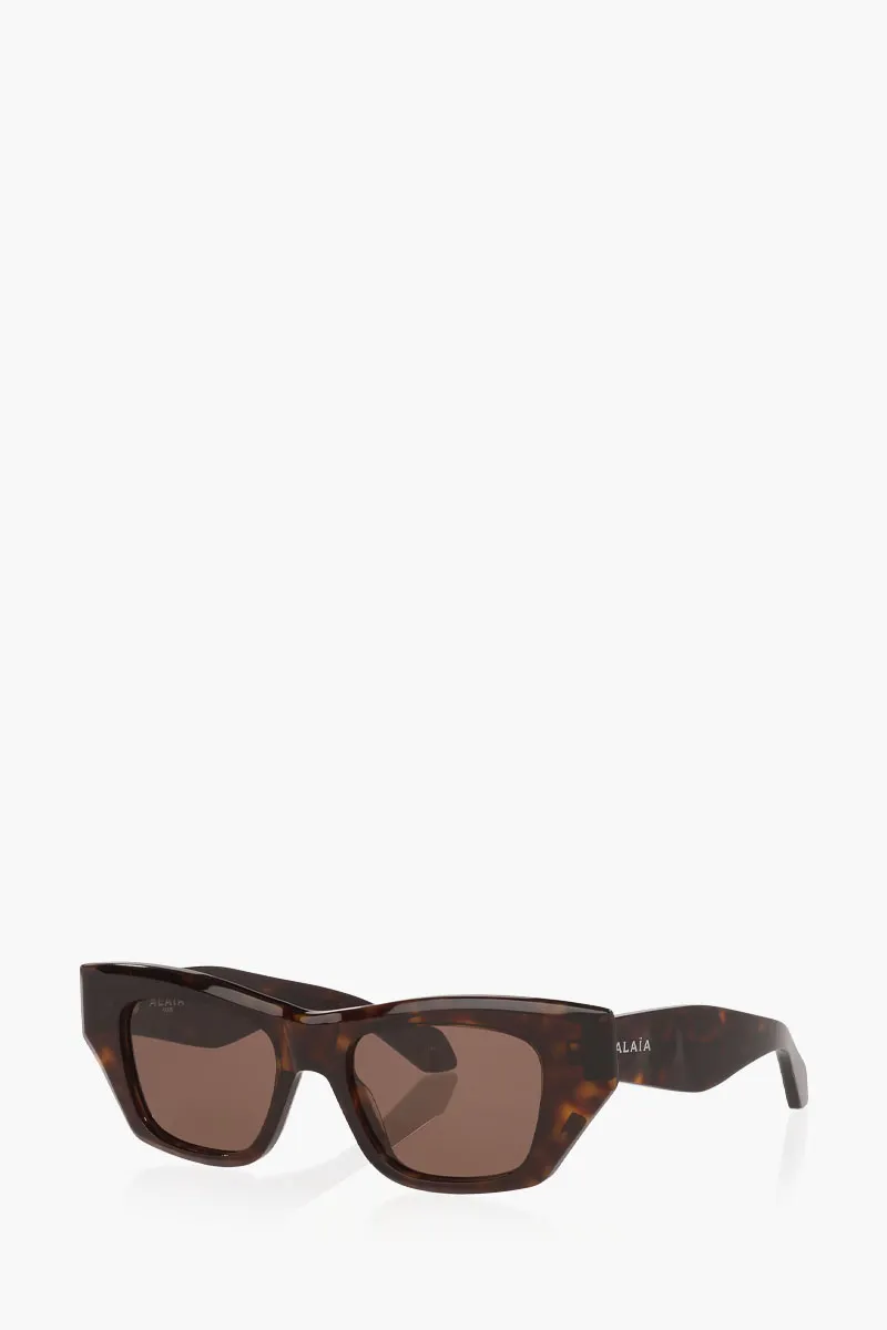 ALAIA Rectangular Sunglasses in Havana/Brown Acetate 2