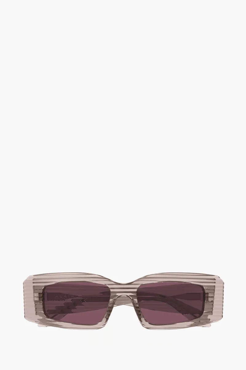 ALAIA Rectangular sunglasses in Brown Transparent/Violet Acetate 0