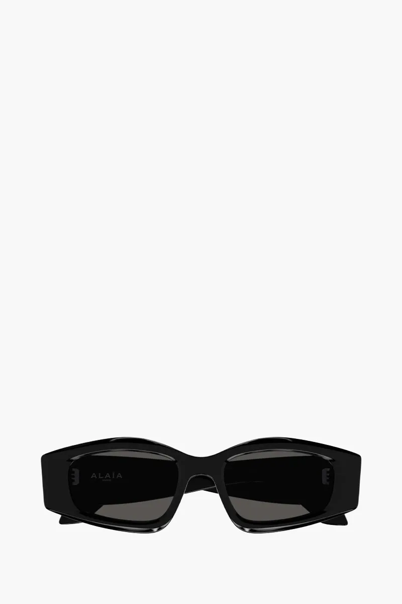 ALAIA Women Geometric Shape Sunglasses in Black Grey Acetate 0