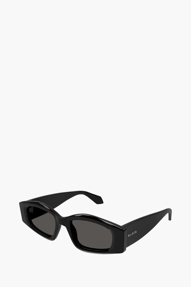 ALAIA Women Geometric Shape Sunglasses in Black Grey Acetate 1