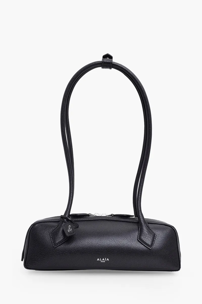 ALAIA Small Le Teckel Bag in Black Calf Leather 0