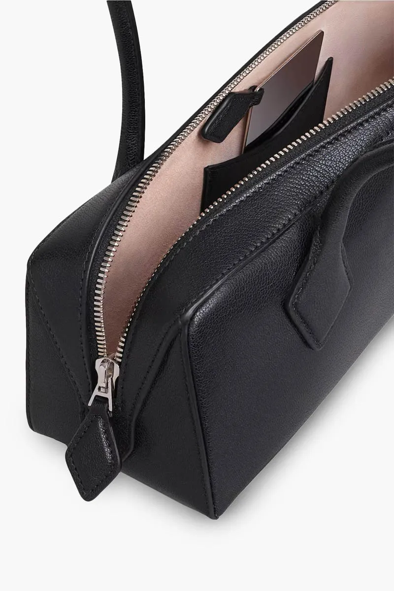 ALAIA Medium Le Teckel Bag in Black Goatskin Leather 3