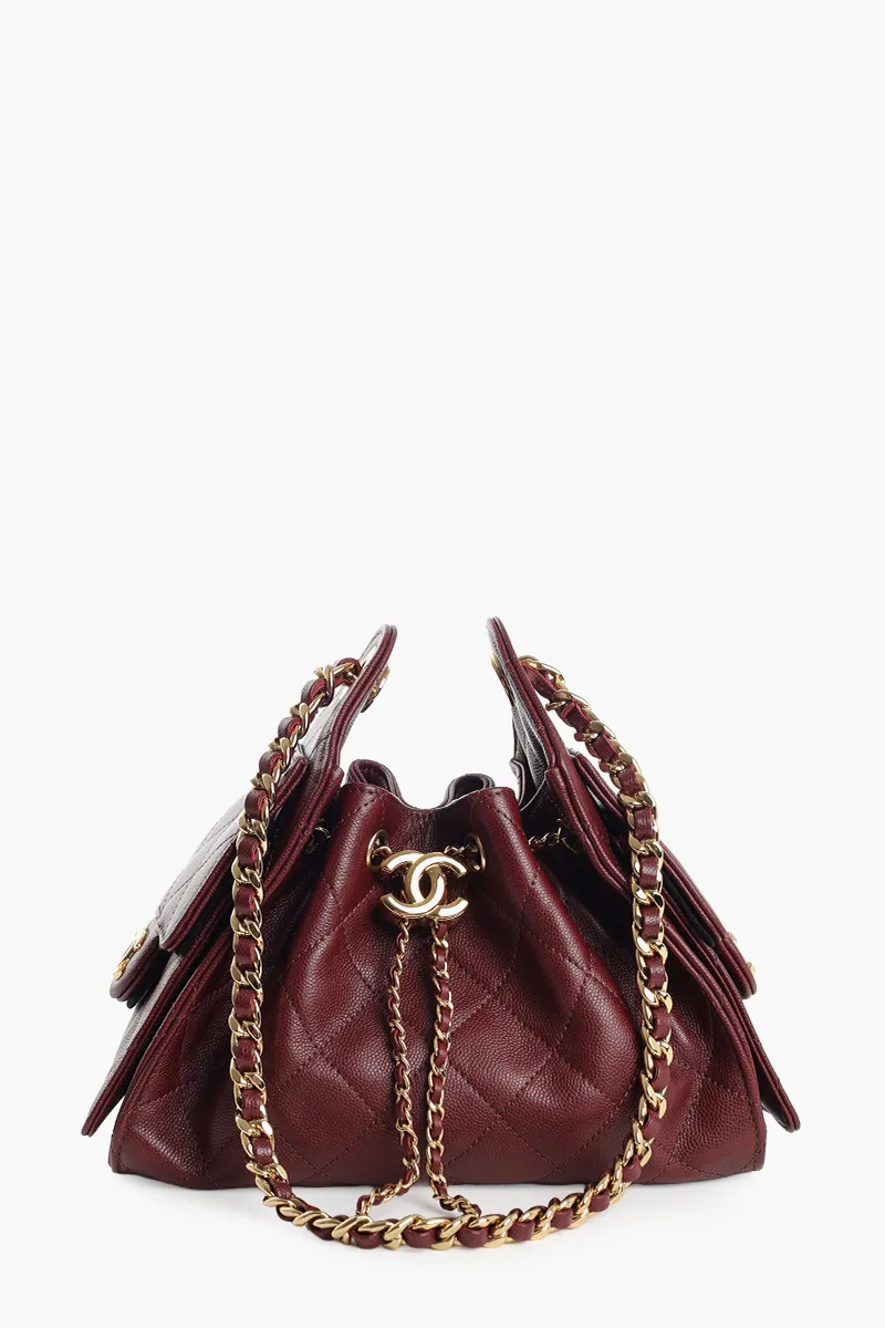 CHANEL Mini 25 C25 Handbag in Burgundy Caviar Leather GHW
0