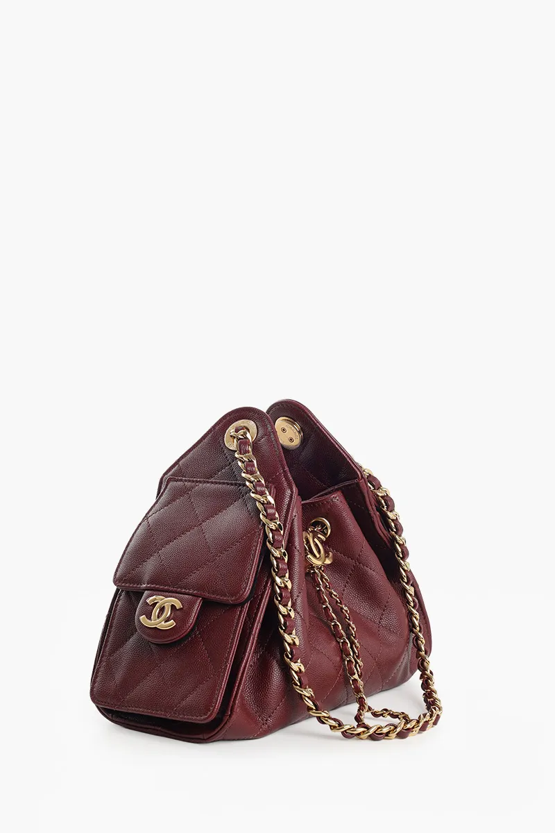 CHANEL Mini 25 C25 Handbag in Burgundy Caviar Leather GHW
1