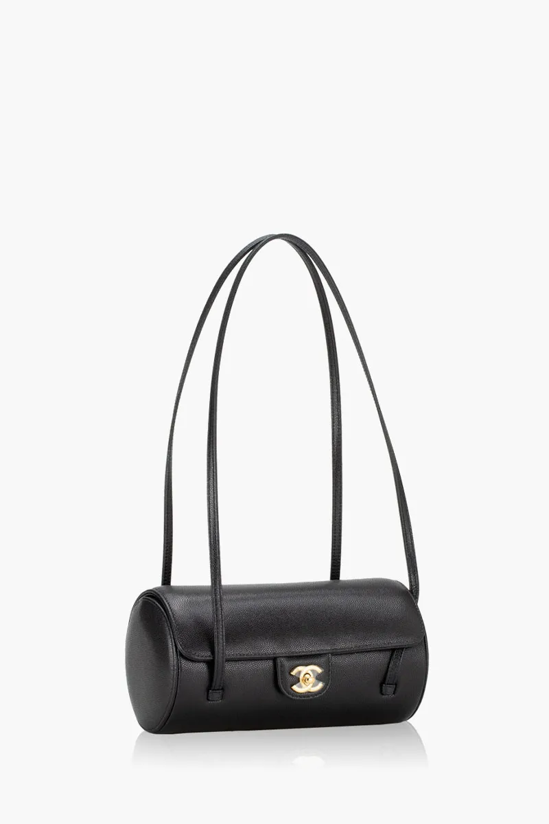 CHANEL Small Bowling Bag in Black Caviar Grained Shiny Calfskin GHW 1