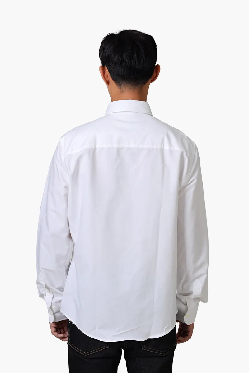 AMI Unisex De Coeur Button Down Classic Fit Long Sleeves Shirt in Natural White Cotton Oxford 1