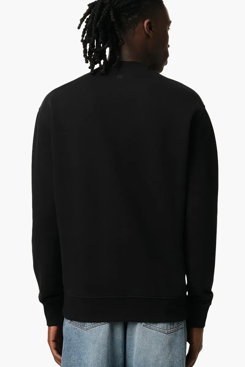 AMI Unisex De Coeur Classic Fit Sweatshirt in Black Organic Cotton 2