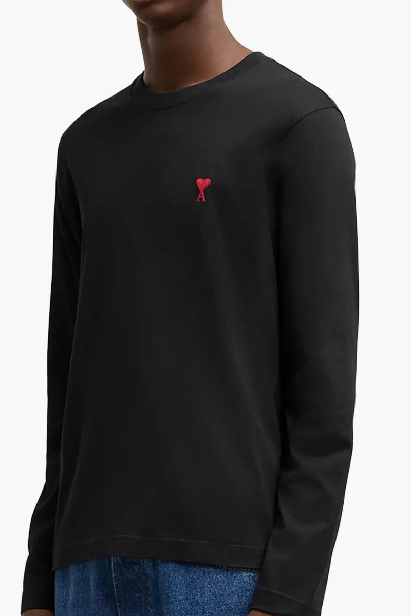 AMI Red De Cœur Long-Sleeve T-Shirt in Black Cotton

 3