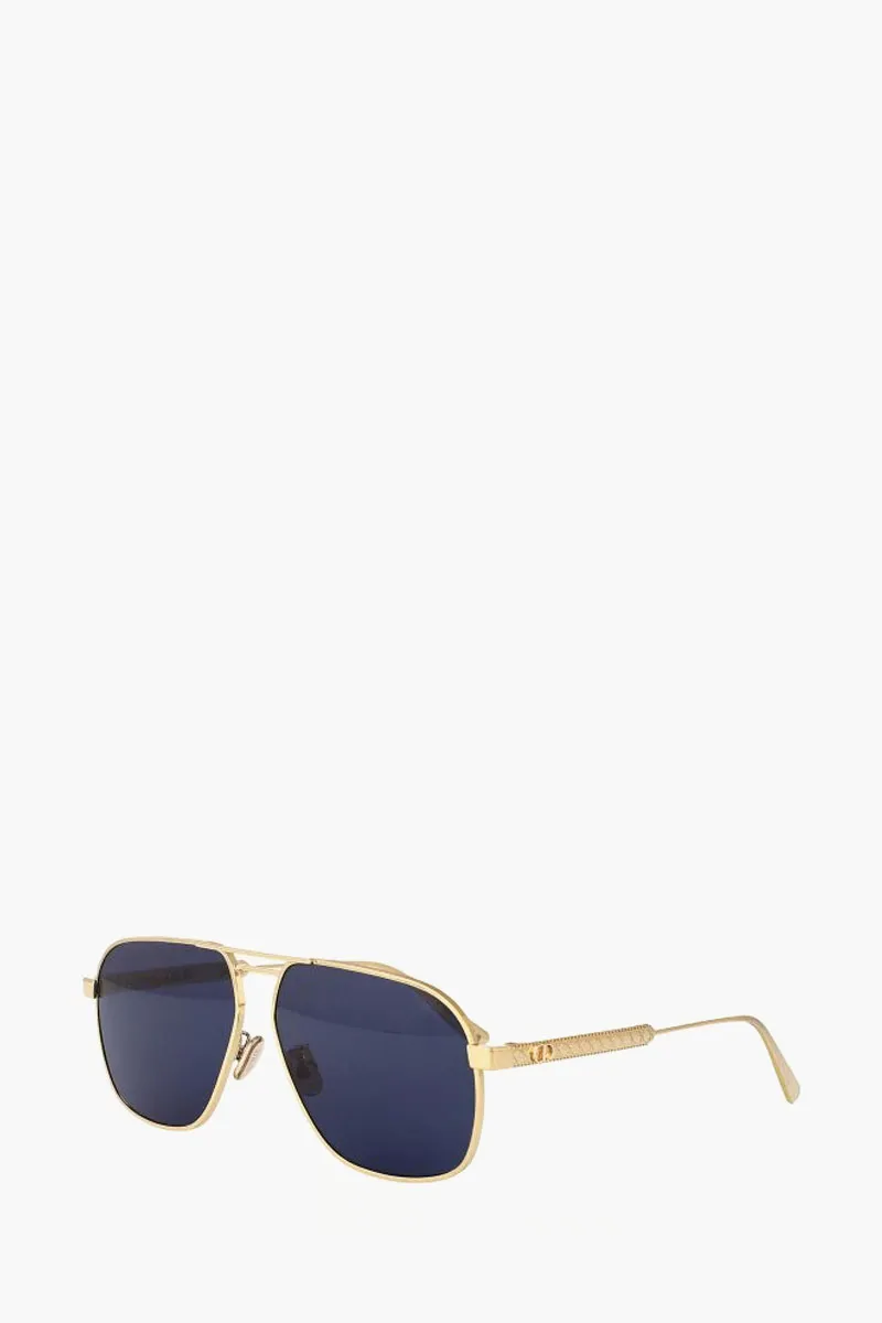CHRISTIAN DIOR DiorCannage A3U Pilot Sunglasses in Gold/Blue Metal 2