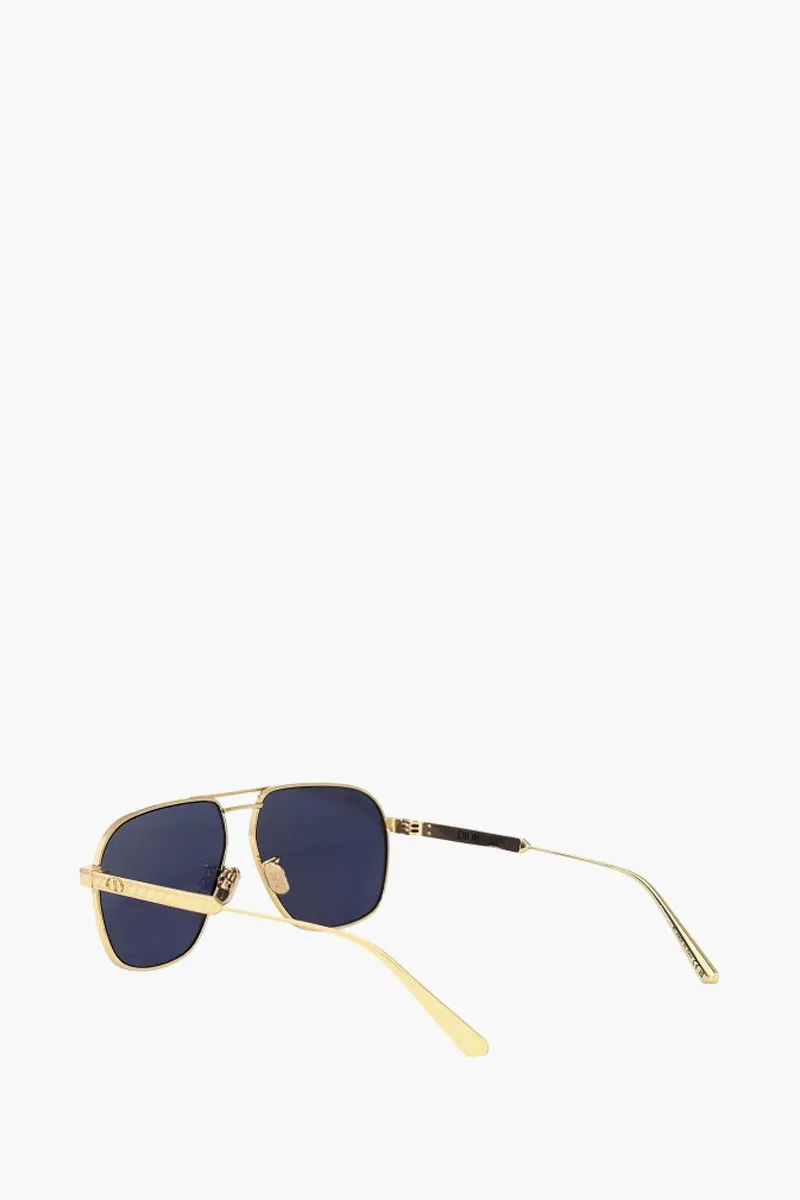 CHRISTIAN DIOR DiorCannage A3U Pilot Sunglasses in Gold/Blue Metal 3