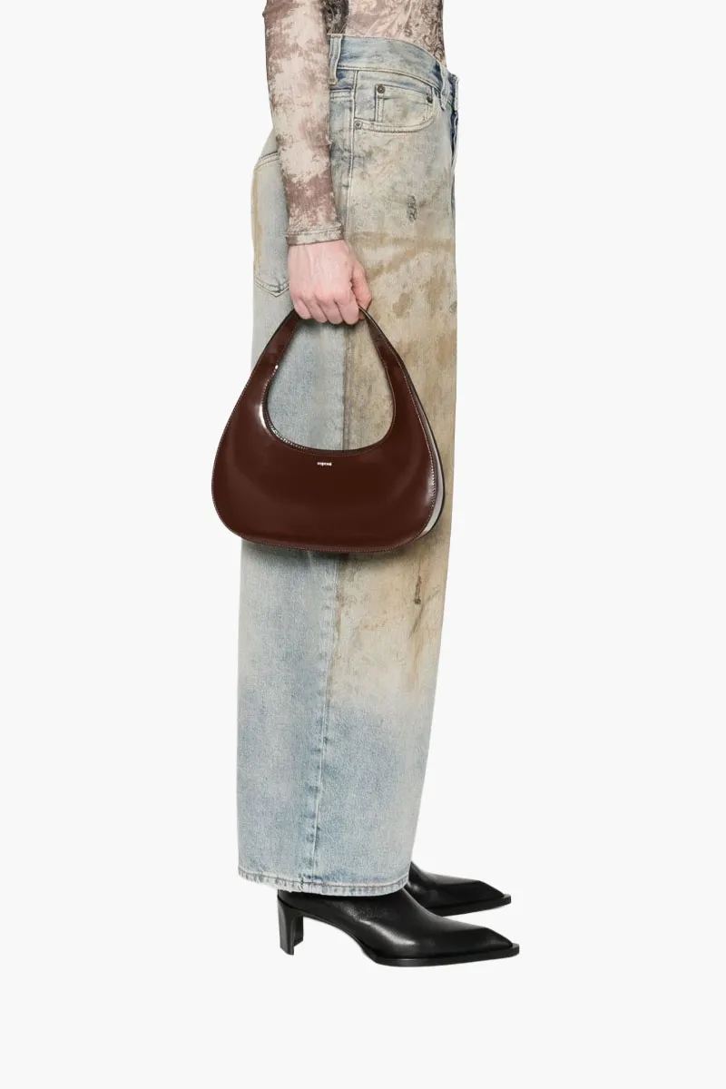 COPERNI Slim Swipe Baguette Top Handle Bag in Brown Leather 2