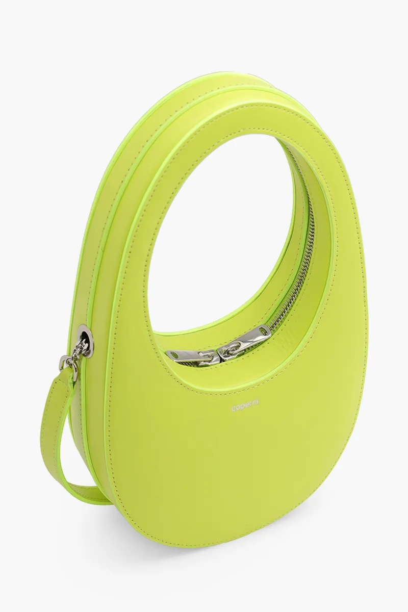 COPERNI Mini Swipe Oval-Shaped Crossbody Bag in Lime Green Calf Leather 2