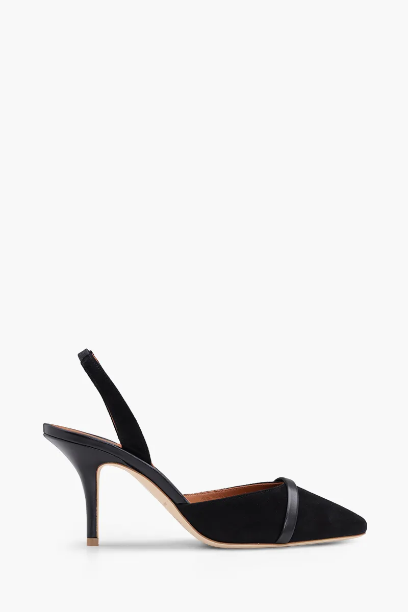 MALONE SOULIERS Elsie Slingback Pumps 70mm in Black/Black Suede 0