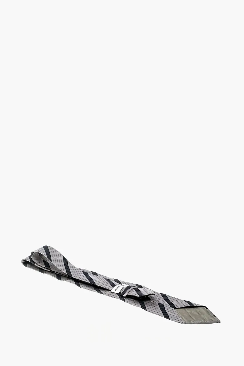 EMPORIO ARMANI Men Diagonal Stripes Tie in Grey Silk 1
