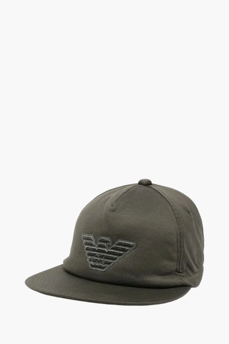 EMPORIO ARMANI Embroidered Eagle Baseball Cap in Black Ink Other Fibers 0