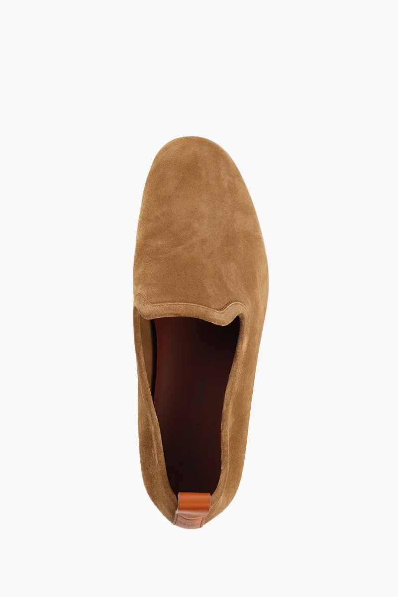 LORO PIANA Men Venice Walk Loafers in Light Sand Dune Suede 4