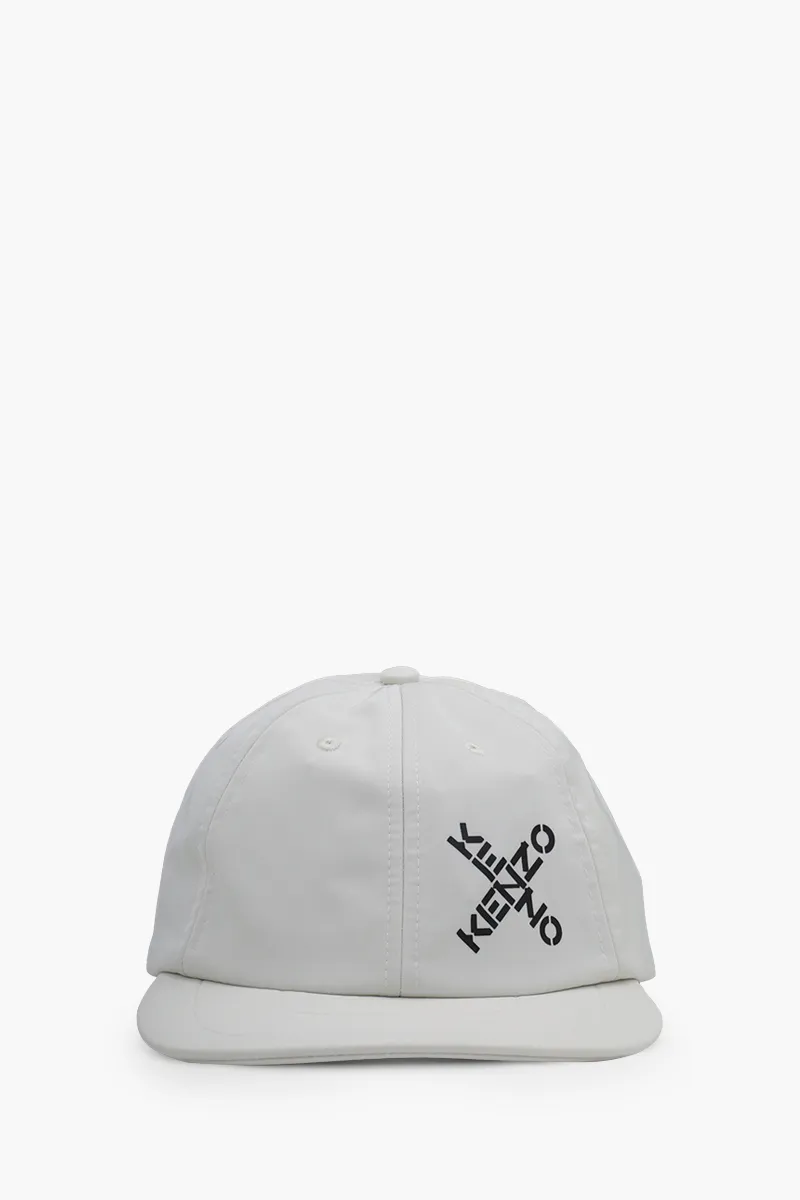 KENZO Sport Little X Baseball Cap in Off White Nylon 0