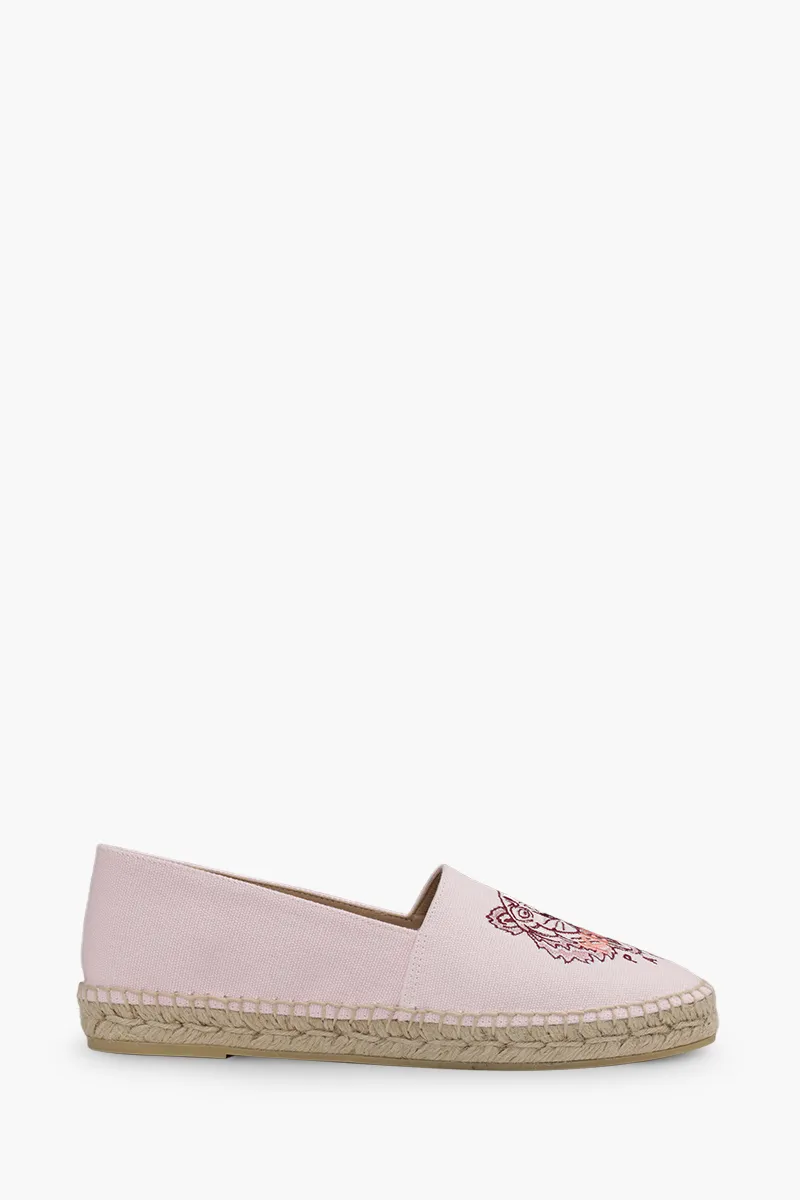 KENZO Women Tiger Espadrilles in Pink/White Canvas 0
