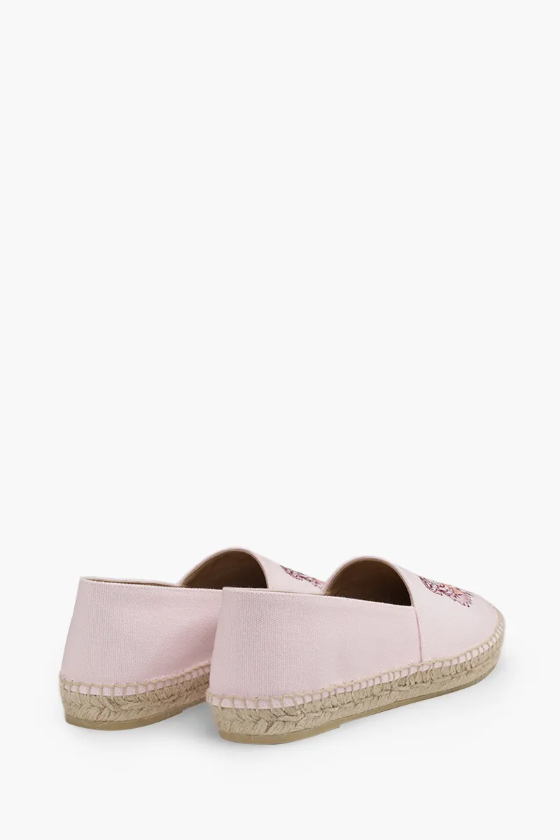 KENZO Women Tiger Espadrilles in Pink/White Canvas 2