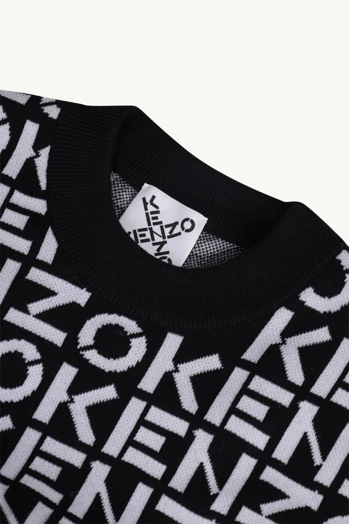 KENZO Women All Over Monogram Logo Jumper in Black 3