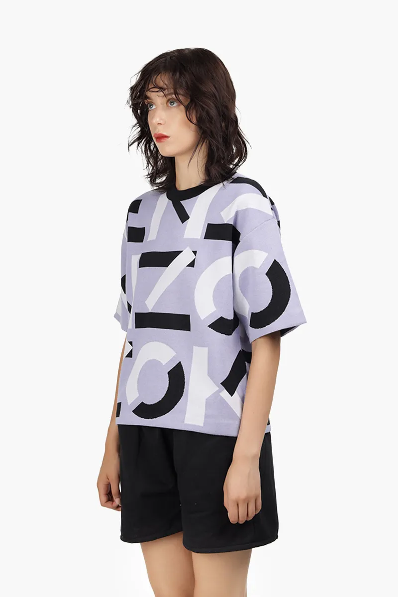 KENZO Women Sport Monogram Short Sleeves Jumper in Lavender 2