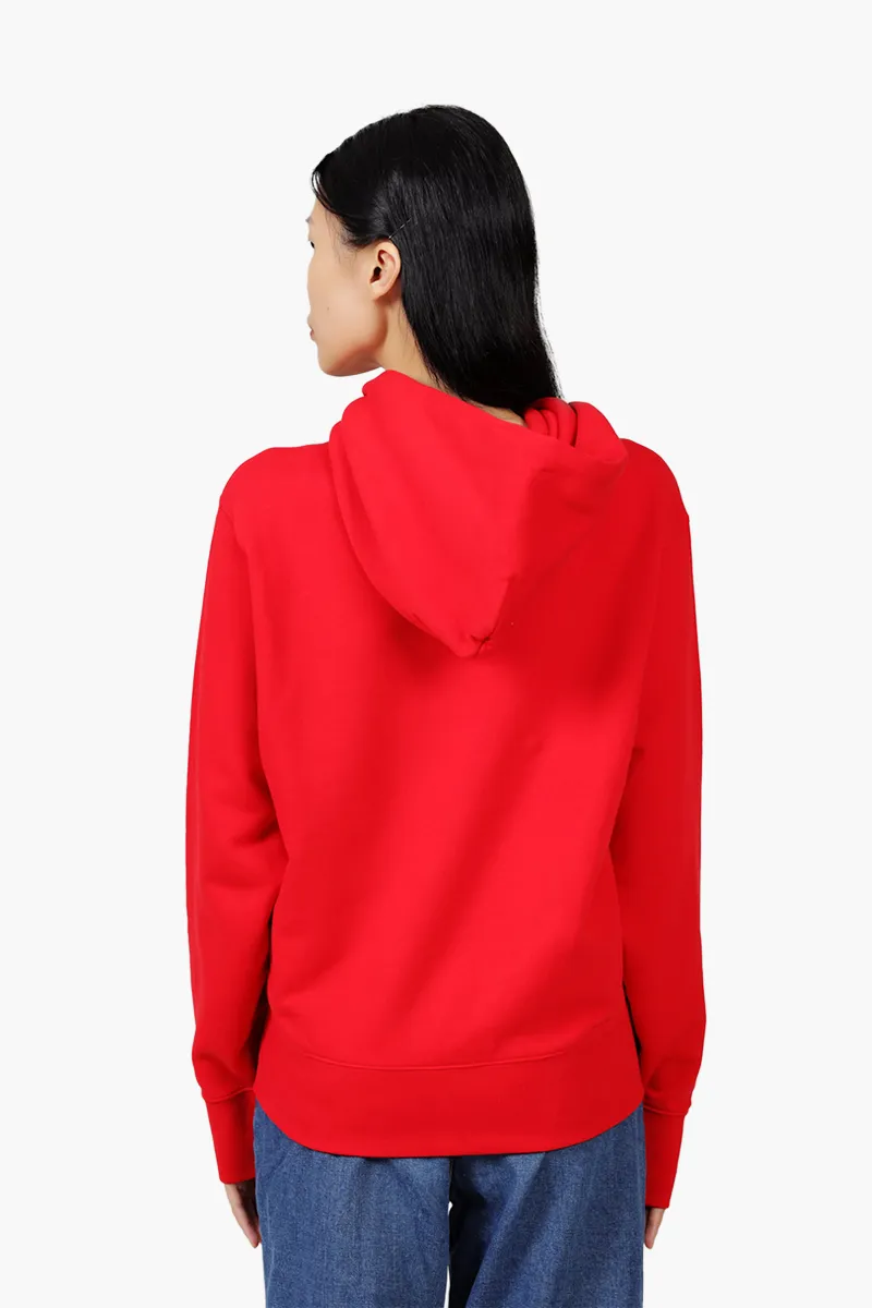 KENZO Women Embroidered Tiger 'The Year of The Tiger Capsule' Sweatshirt in Medium Red with Hoodie 1