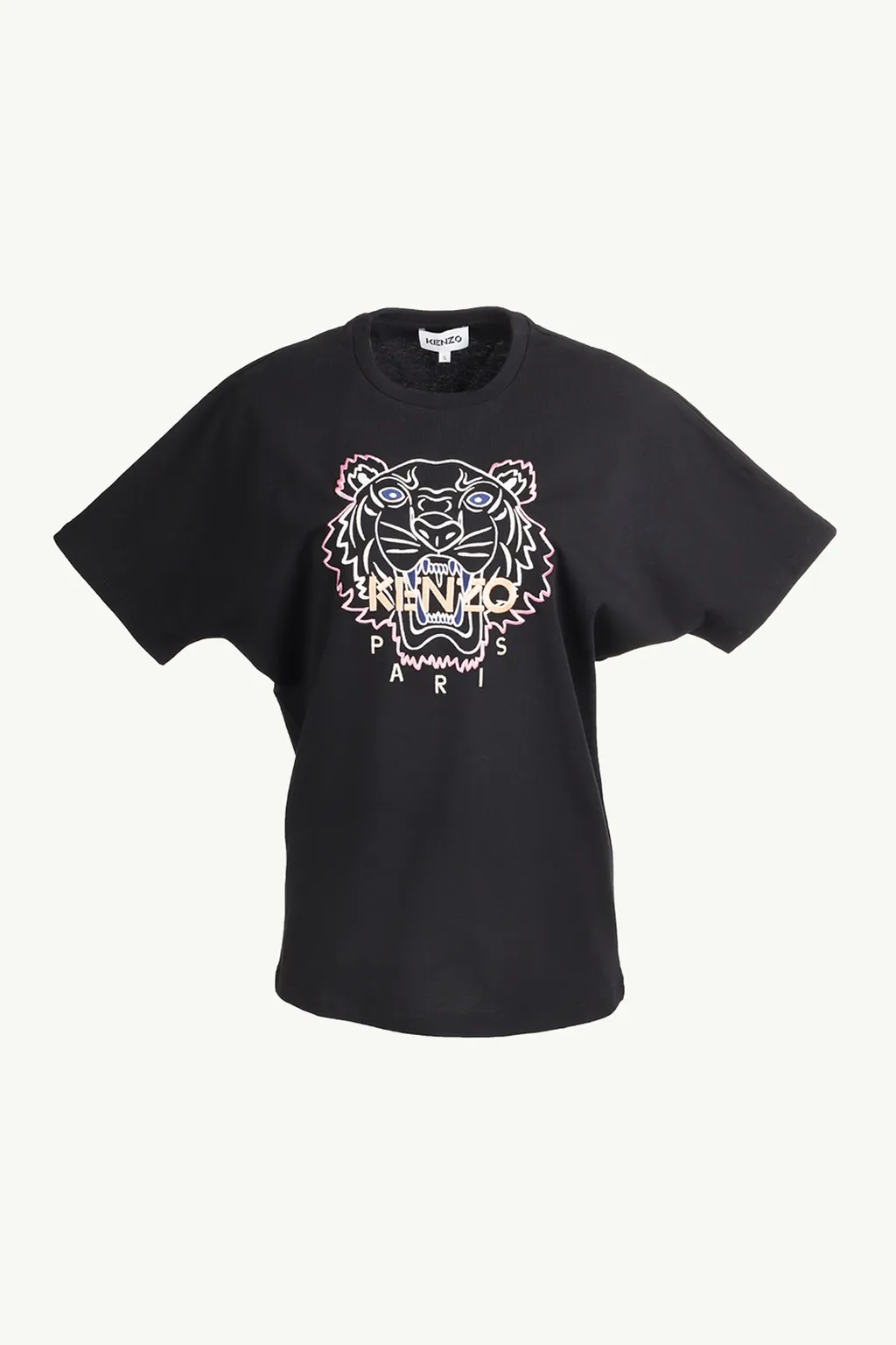 KENZO Women Classic Tiger T-Shirt in Black/Orange/Pink 0