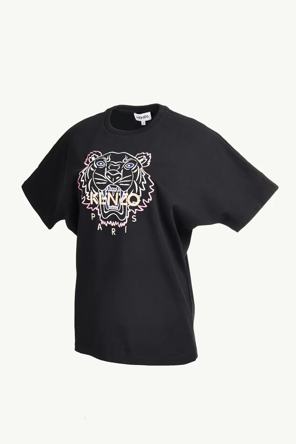 KENZO Women Classic Tiger T-Shirt in Black/Orange/Pink 2