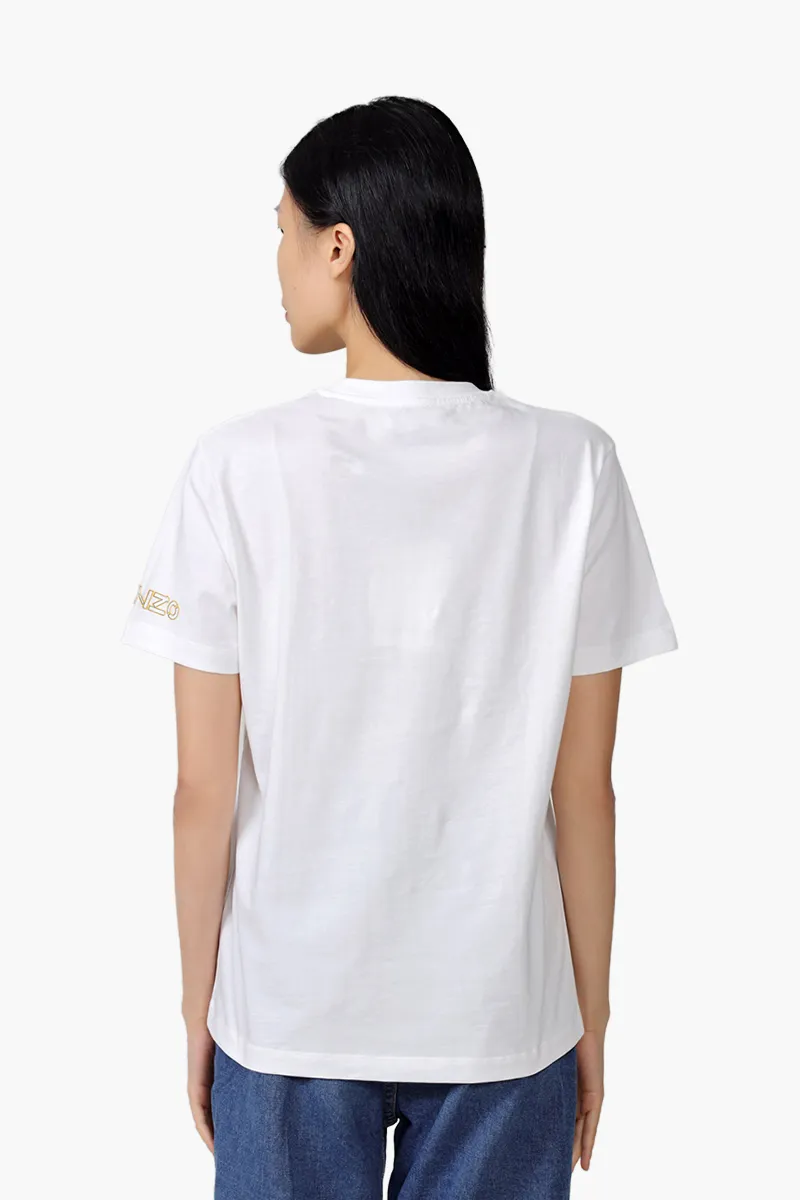 KENZO Women 'Climbing Tiger' Loose Fit T-Shirt in White 1