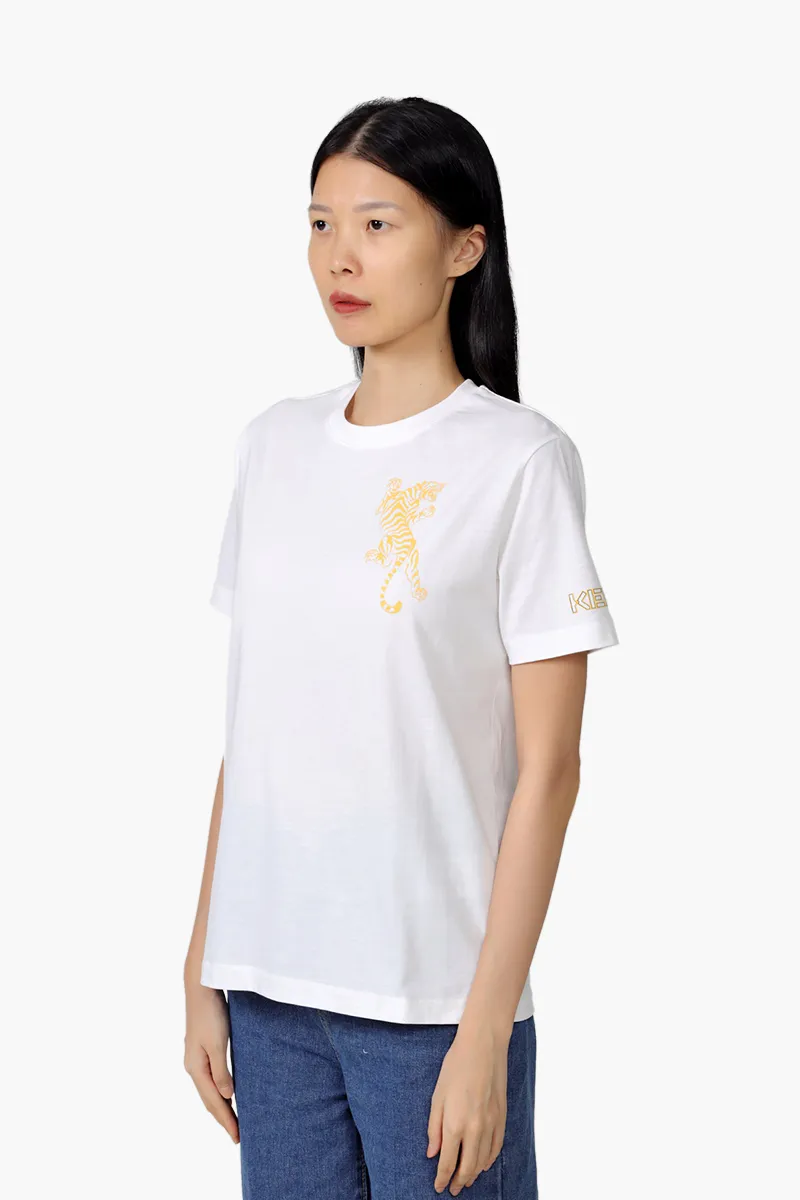 KENZO Women 'Climbing Tiger' Loose Fit T-Shirt in White 2