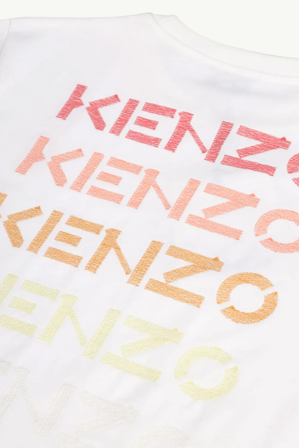 KENZO Women Gradient Logo Loose Fit T-Shirt in White Multicolor 3