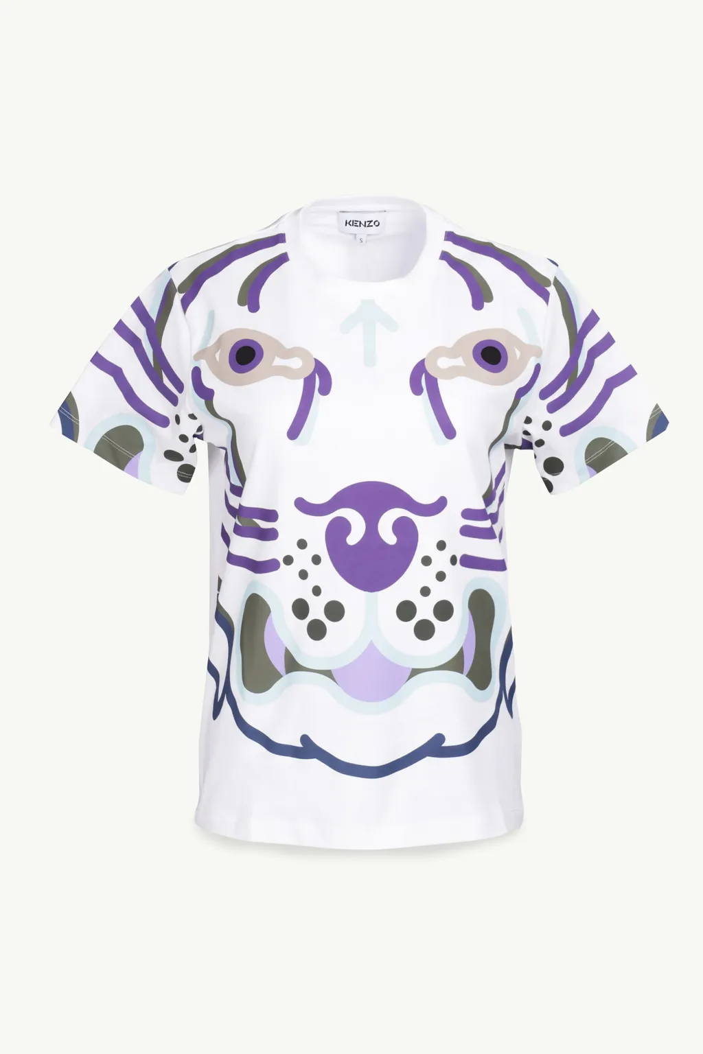 KENZO Women Oversize K-Tiger Loose Fit T-Shirt in White 0