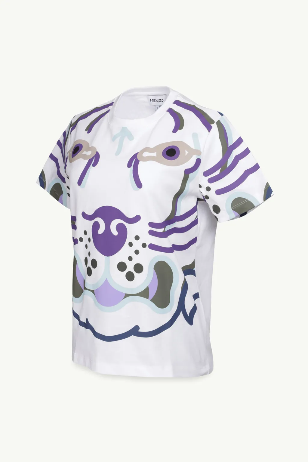 KENZO Women Oversize K-Tiger Loose Fit T-Shirt in White 2