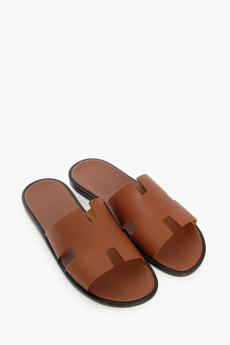 HERMÈS Izmir Sandals in Gold Calfskin 2