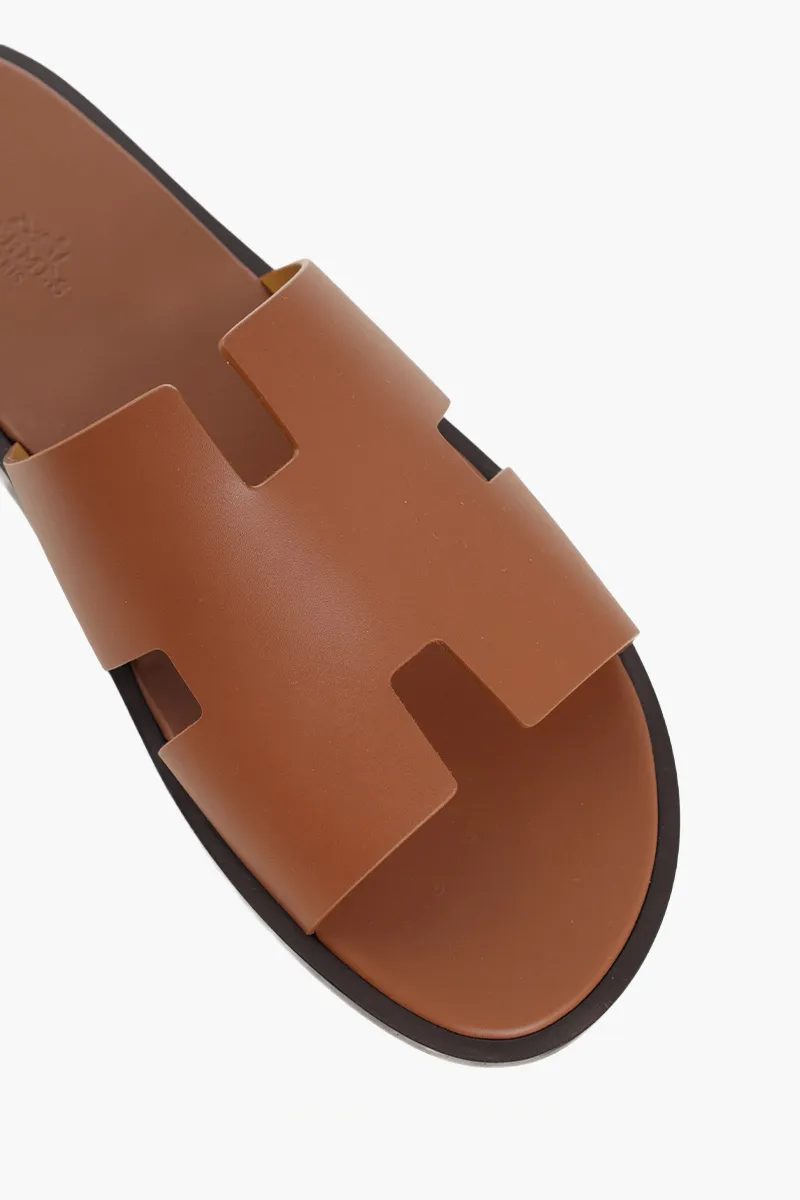 HERMÈS Izmir Sandals in Gold Calfskin 3