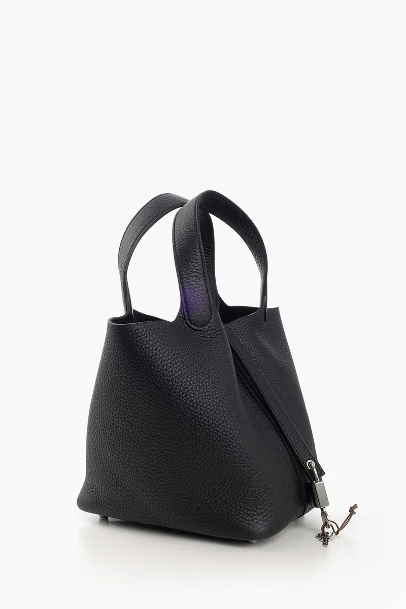 HERMÈS BNIB Picotin Lock 18 P 18 Bag in Black Taurillon Clemence Leather SHW #K 1