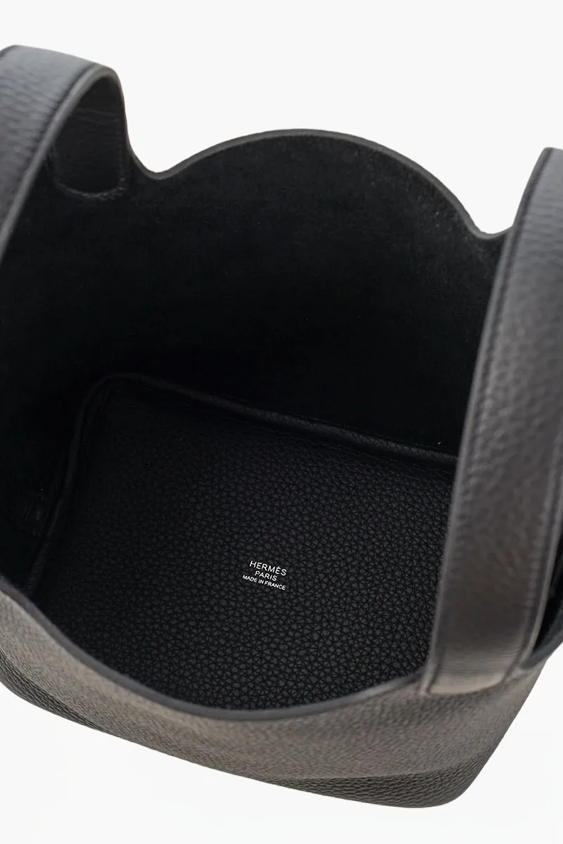 HERMÈS BNIB Picotin Lock 18 P 18 Bag in Black Taurillon Clemence Leather SHW #K 3