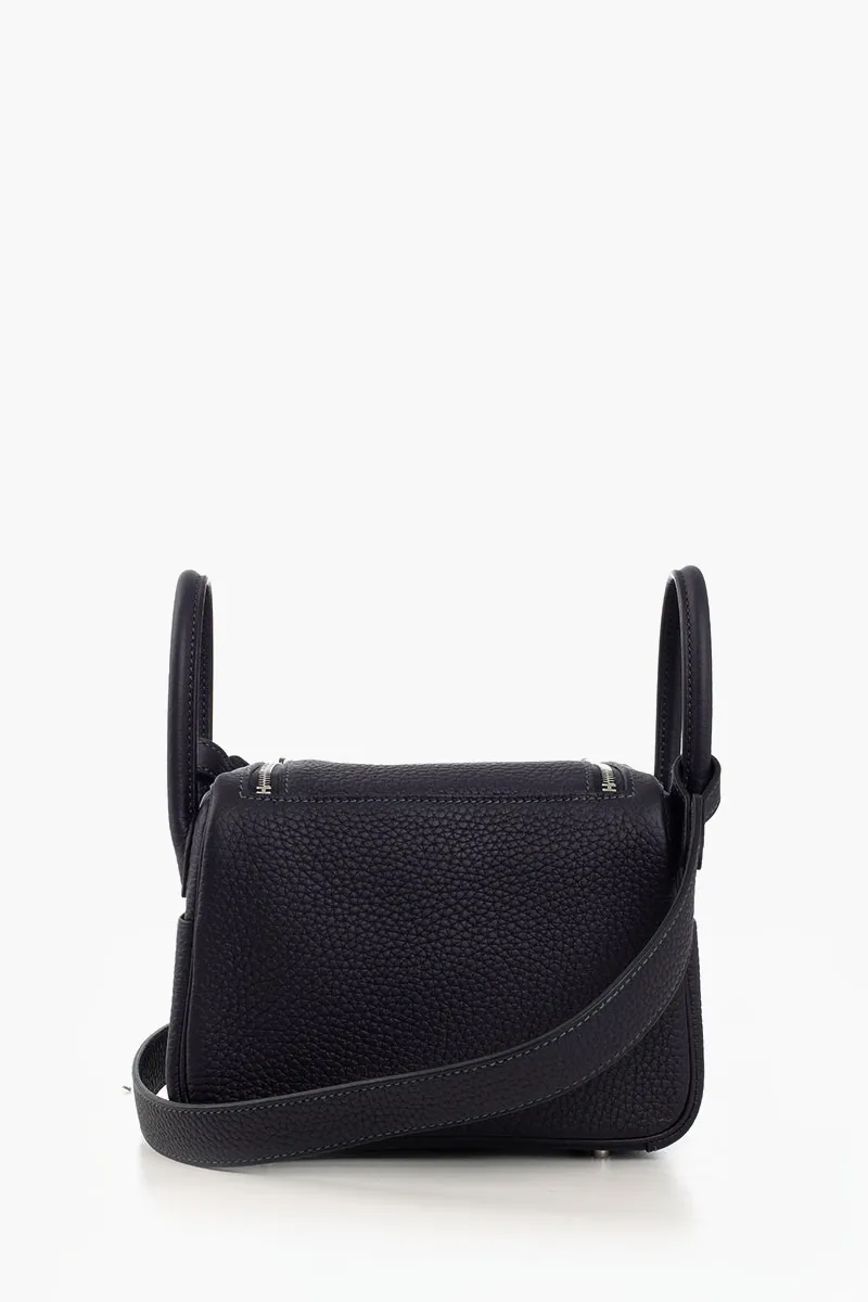 HERMÈS Mini Lindy bag in Caban Taurillon Clemence SHW 2
