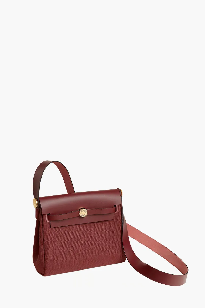HERMÈS BNIB Herbag Zip 20 HB 10 Bag in Rouge H Militaire Canvas and Hunter Cowhide 1