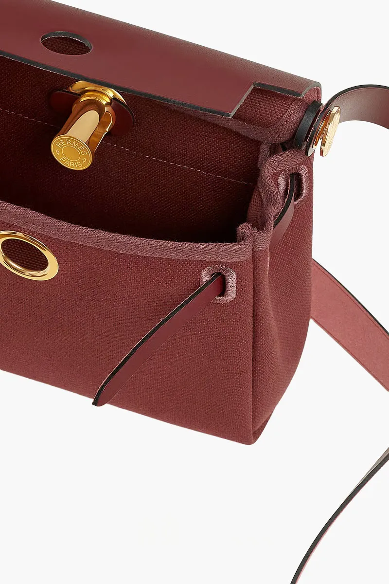 HERMÈS BNIB Herbag Zip 20 HB 10 Bag in Rouge H Militaire Canvas and Hunter Cowhide 2
