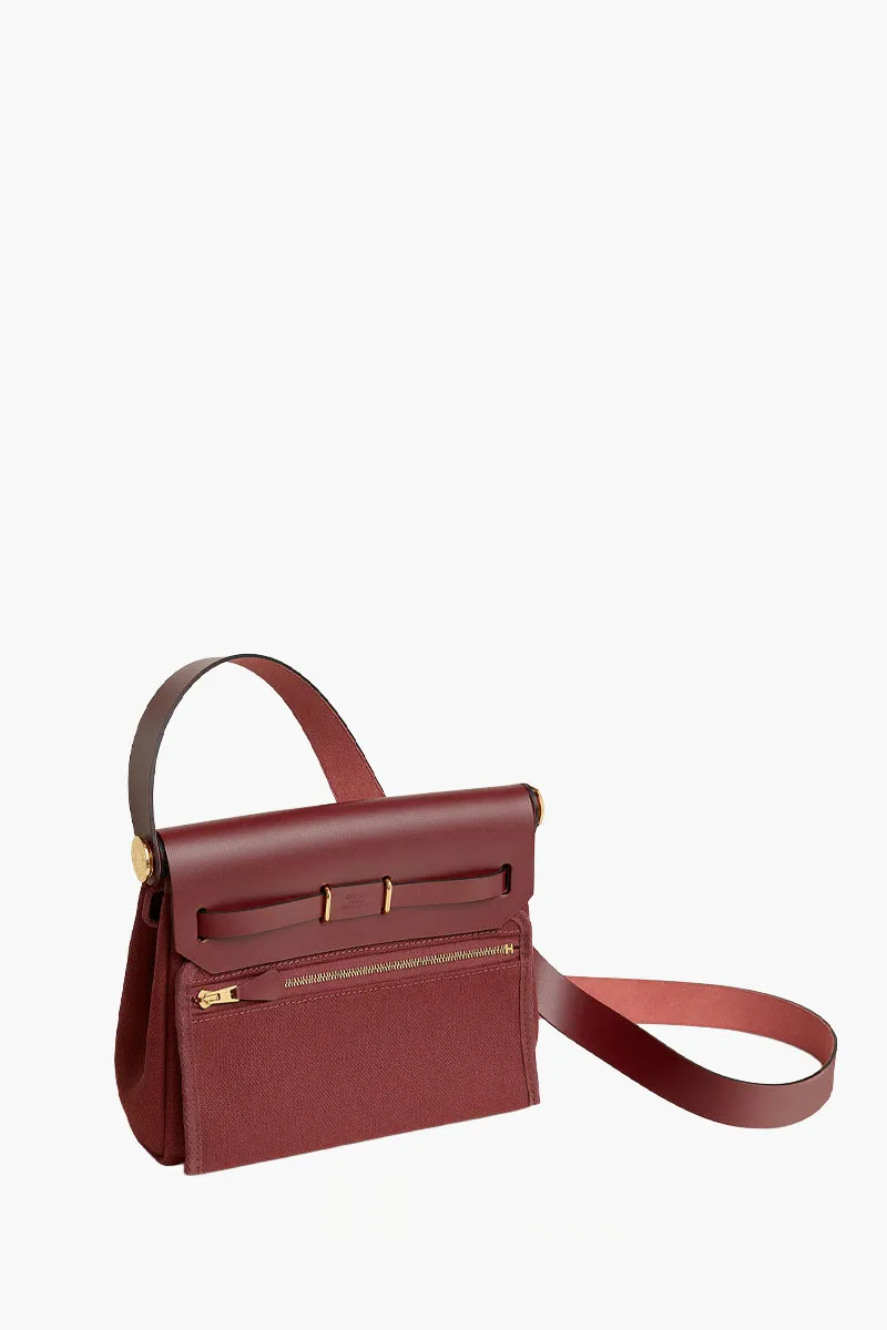 HERMÈS BNIB Herbag Zip 20 HB 10 Bag in Rouge H Militaire Canvas and Hunter Cowhide 3