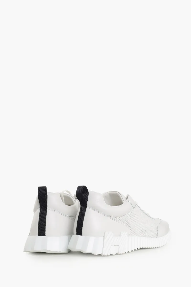 HERMÈS Bouncing Sneakers in White/Black Clafskin and Suede Goatskin 1