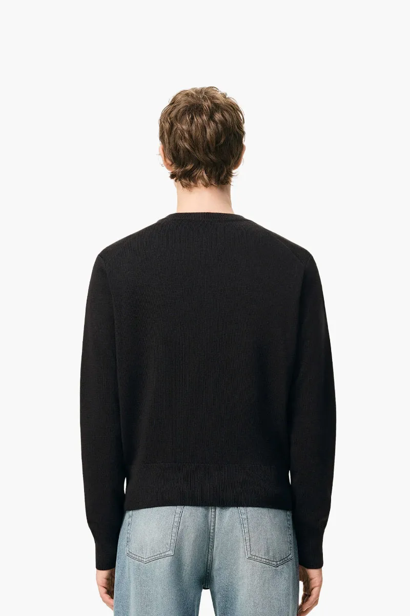 AMI De Coeur Cardigan in Black/Red Merino Wool Knit 2