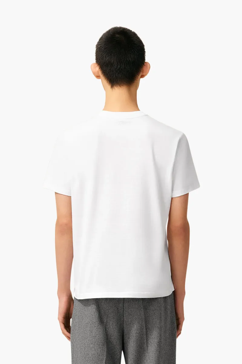 AMI Men Embroidered Black Ami De Coeur T-Shirt in White Cotton 2