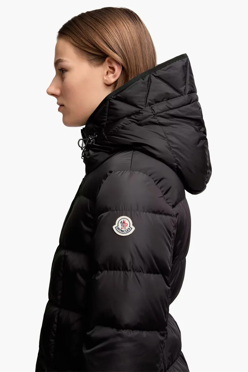 MONCLER Women Avocette Hooded Long Down Jacket in Black Nylon 3