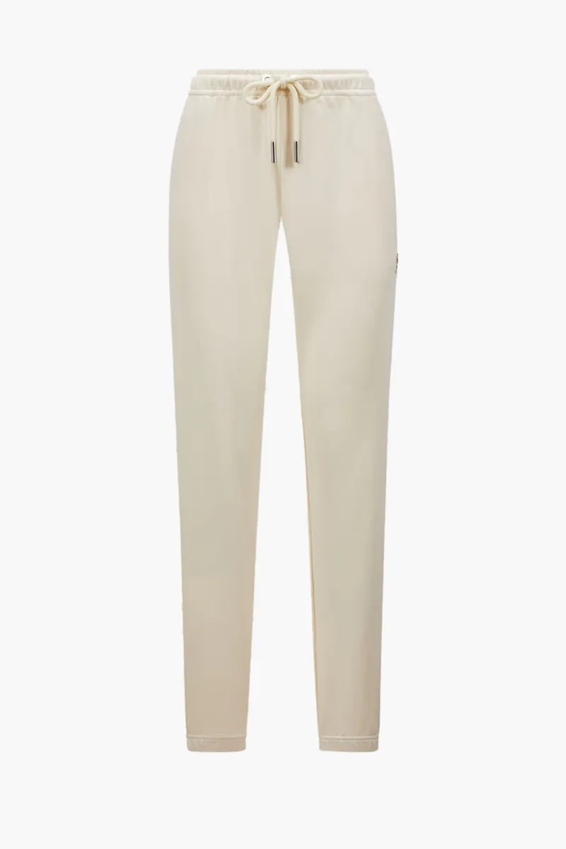MONCLER Women Logo Patch Track Pants in White Cotton 0