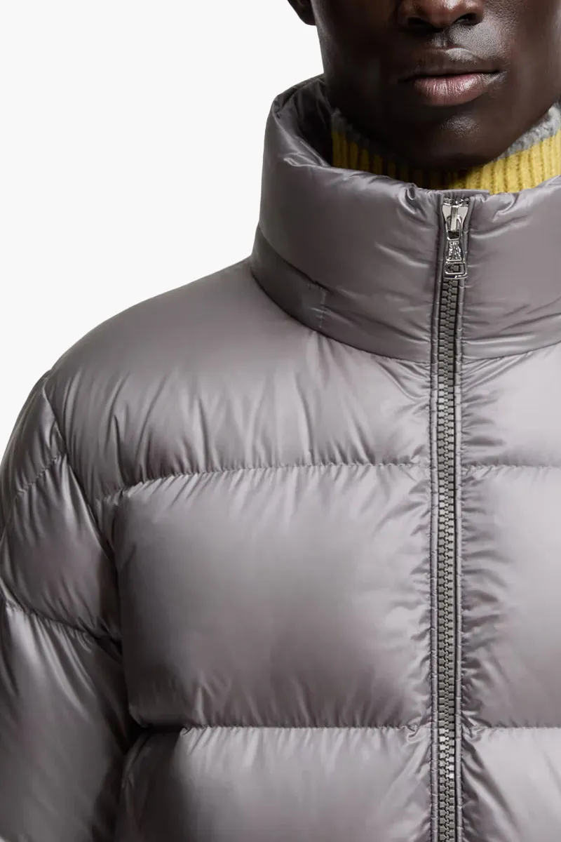 MONCLER Men Couyere Hooded Short Down Jacket in Grey Polyamide 3